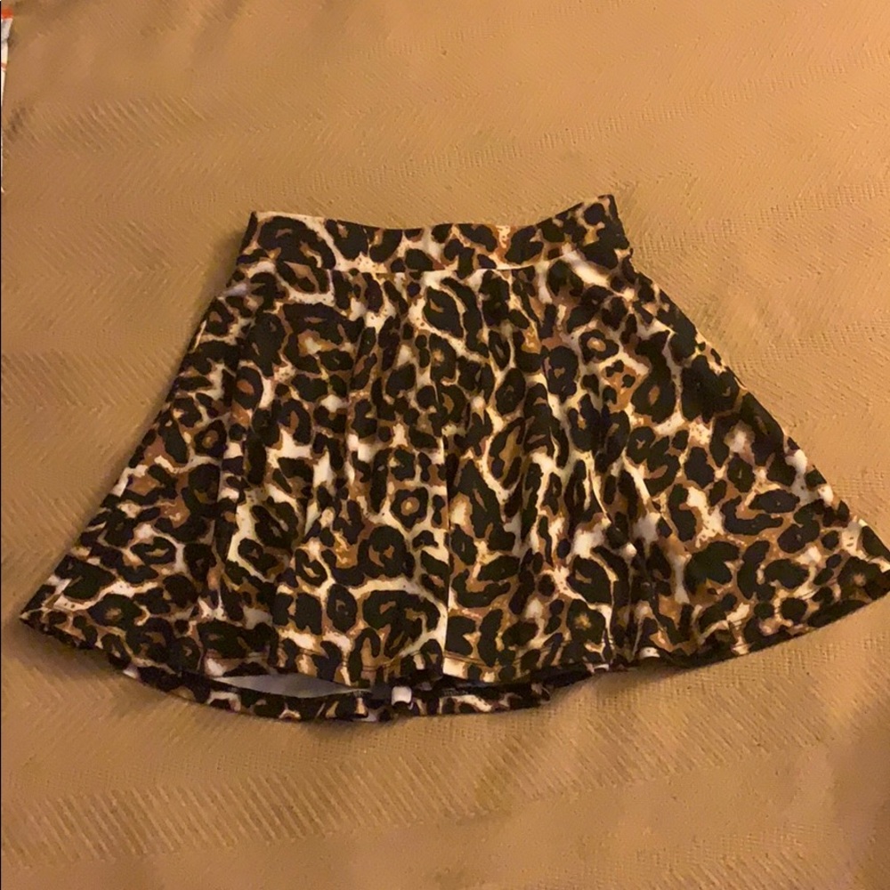 Leopard print skater skirt